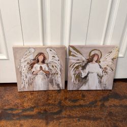 Canvas Angel’s Wall Decor, Set 2, Used, Very Good Condition