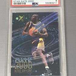 Kobe Bryant 1996-97 E-X2000 Star Date 2000 PSA 8 Near MINT graded rookie card.