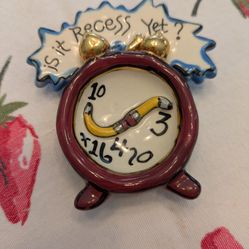 Blue Sky Clayworks 2003 " Is It Recess Yet?" Teachers Pin Signed Heather Goldminc