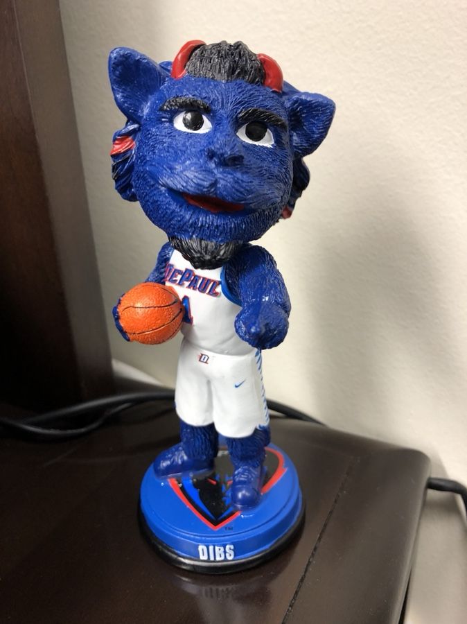 DePaul mascot Dibs bobble head. New in the box.