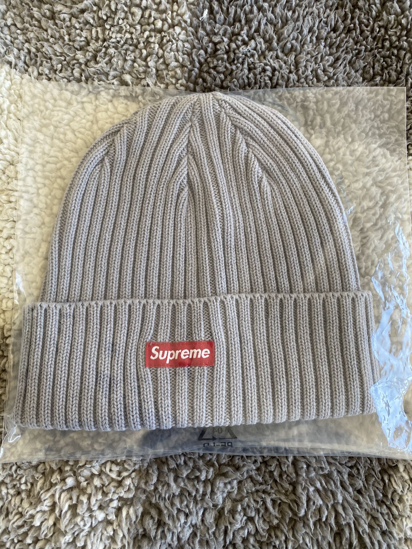 Supreme Overdyed Wide Ribbed Beanie Grey