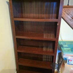 6FT Wooden Bookshelf Dark Wood 5 Shelf Bookcase Storage Cabinet