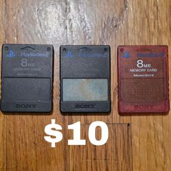 PS2 Memory Card 8MB Lot