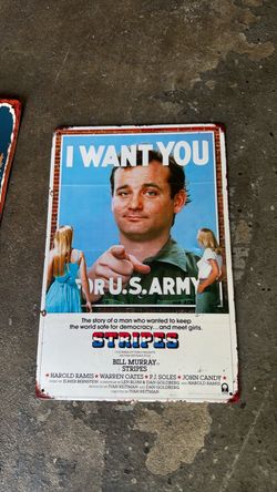 Stripes Movie Tin Metal Sign