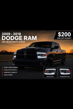2009 TO 2018 Dodge 1500 / 2500 / 3500 Ram LED DRL/Switchback Dual Reflector Headlights