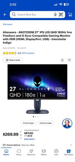 Alienware 27” 180hz 1440p Monitor