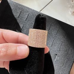 New Golden Diamonds Bar Ring Size 8