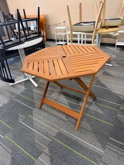 Octagonal Wood Folding Patio Table with Umbrella Hole