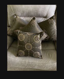 Set Of Embroidered Throw Pillows
