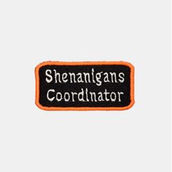 Shenanigans Coordinator Embroidered Patch Sew On Size: 3" By 1 1/2"