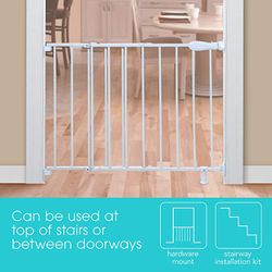 NEW Summer Top or Bottom of Stairs, Simple to Secure Metal Baby Gate White, Child Pet Dog Safety Fence | 7037