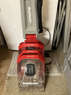 Carpet cleaner Rug Doctor commercial with upholstery attachment