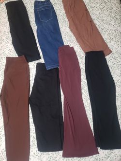 Women's Size Large (12) Pants! Collection Of Seven Pants In A Variety Of Styles And Colors, Price For All!