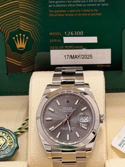 2025 Rolex Preowned 41mm DateJust-II Grey Stick Dial-W/Card