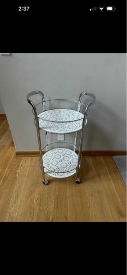 3-Tier Rolling Cart with Chrome Frame. Brand new