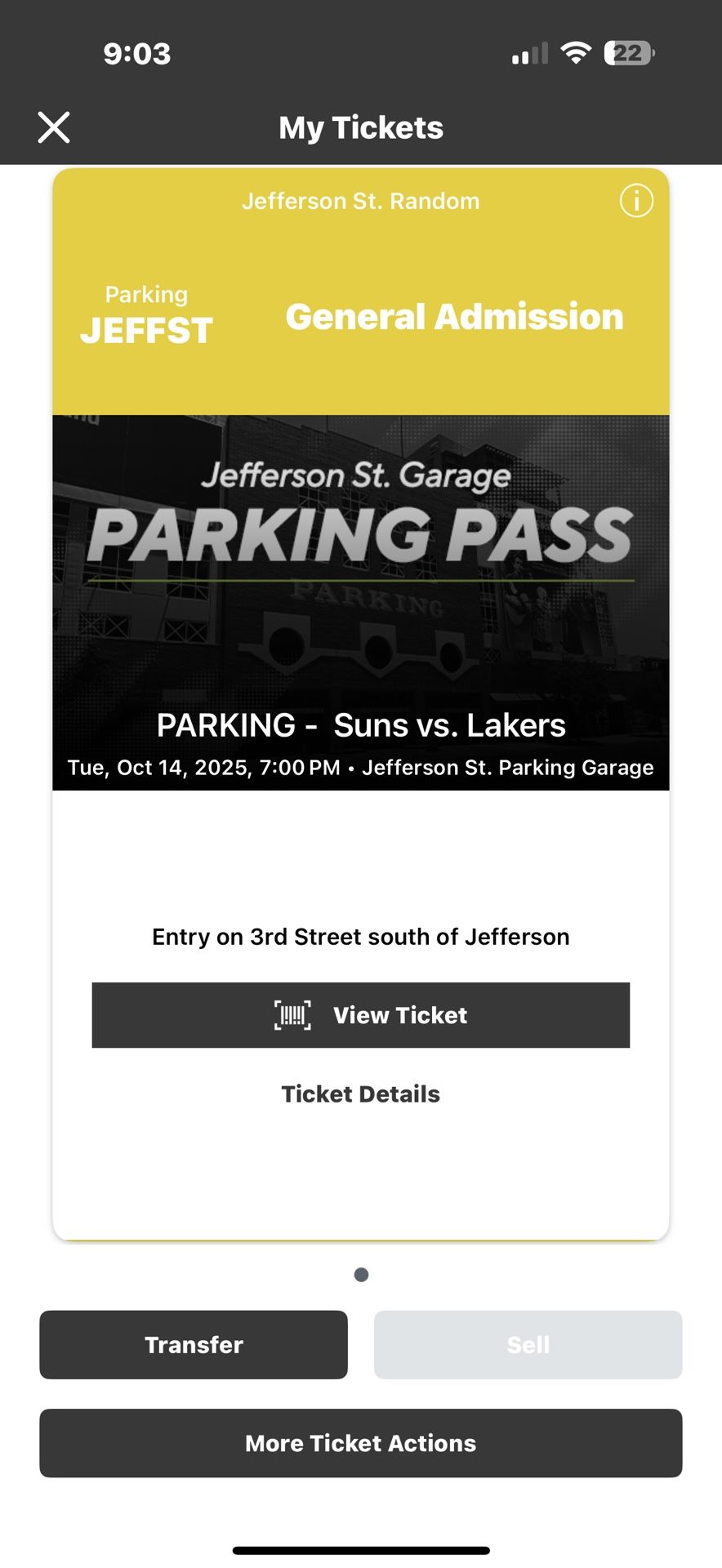 Lakers Vs Suns Jefferson Street Parking Garage
