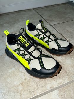 New Puma Ember Trail Shoes Black Tan Yellow Mens Us 9.5