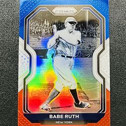2021 Prizm Baseball Babe Ruth RWB Silver Refractor Yankees