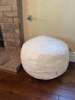 Beige Ottoman Poufs / Footstools โ $25 for Both