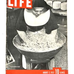 August 2, 1937 issue of LIFE Magazine, famously known for its "Sister Making Salad" cover. The cover photograph features Sister Coletta of the Sisters