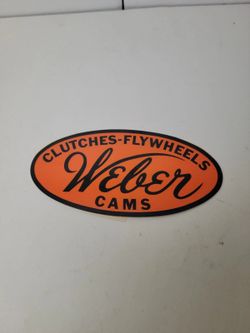 Weber Clutches Flywheels Cams Orange Oval Racing Decal Sticker 5 Inch
