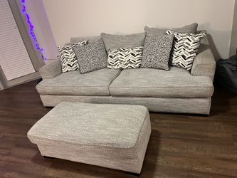 Sofa Ottoman And Pillows