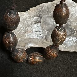 Vintage Rustic Patterned Bead Necklace