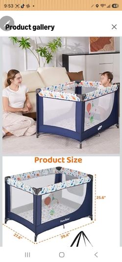 Pamo Babe Pack and Play Portable Crib Baby Playpen for Toddler Unisex