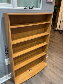 5-Shelf Wood Bookcase 32.5" x 45.5"
