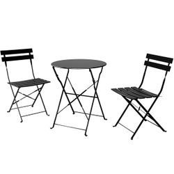 NEW -Grand patio 3-Piece Folding Bistro Set, 2 Chairs and 1 Table