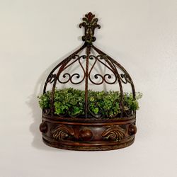 🪴 4 Antique-Style Hanging Plant Shelf with Faux Plants