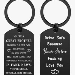 ENGZHI Brother Gifts from Sister, Unique Brother Keychain for Fathers Day Birthday 