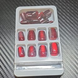 New Red Press-on Nails 30 Pcs Short 
