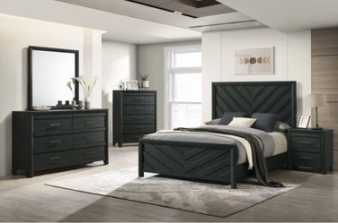 Black Wood Bedroom Furniture Set