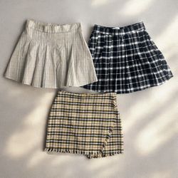 Small plaid skirts , Windsor,Hollister,Fashionnova $25each/cada una