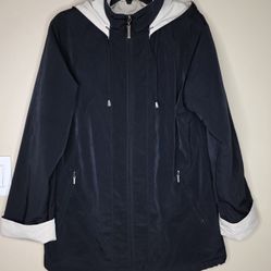 Big Chill Women's Blue Removable Hooded Winter Coat Outerwear Size Medium 