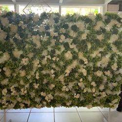 Faux Flower Backdrop Wall  And Adjustable Stand Bridal Weddings Anytime