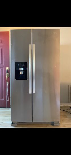 WHIRLPOOL 36” WIDE SIDE BY SIDE REFRIGERATOR - 25 CUBIC FT