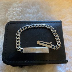 KALBE…vintage silver Cuban Link Name Plate Bracelet…engraved AHA