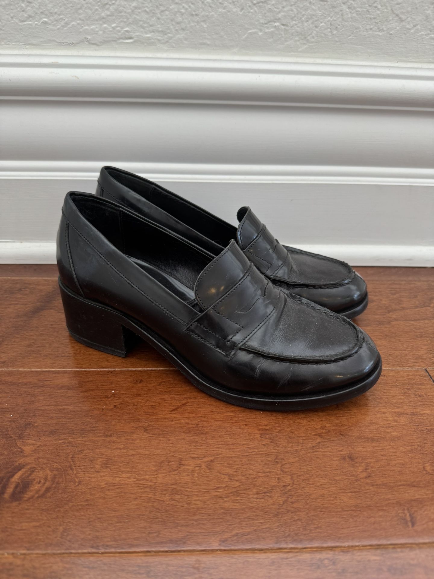 Black Heeled Loafers