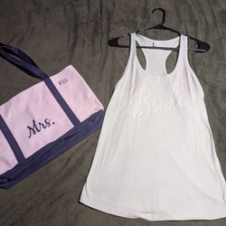 Bride Tank Top/ Mrs Tote Bag With Pins