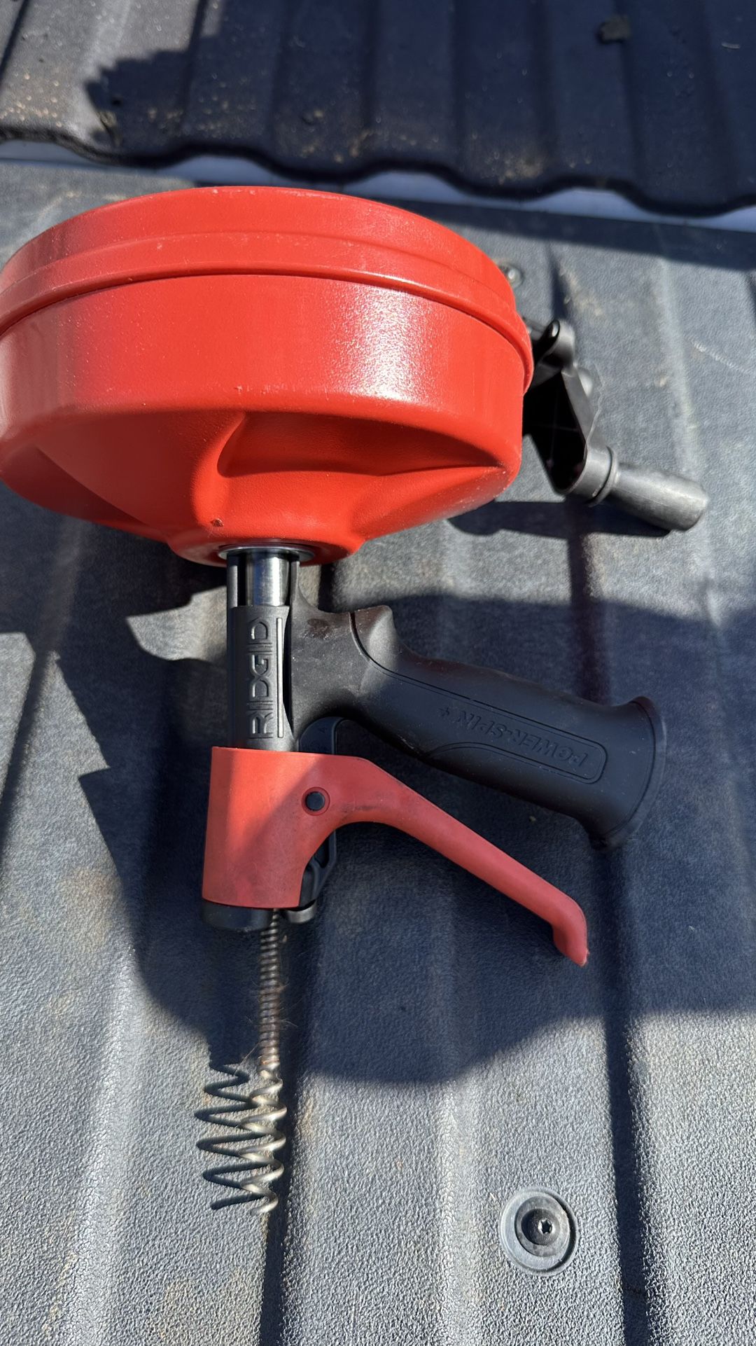 Rigid Power Spin+ 1/4 in. x 25 ft. Hybrid Drain Cleaning Snake Auger Manual or Drill Operated Home Shop Garage Job site Work Tool Bathroom Kitchen Pip