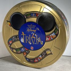 VINTAGE 1997 Wonderful World Walt Disney Trivia Game Collectors Round Gold Tin
