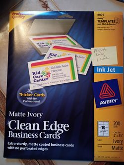 Avery Clean Edge Business Cards Matte Ivory 200ct