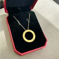 gold plated necklace, stainless steel ,color not fade (with box)