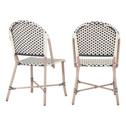 Better Homes & Gardens Parisian Steel Armless Chair, Black and White, Set of 2