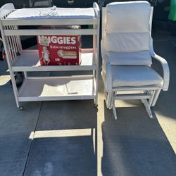 Nursery Changing Table And Gliding Chair