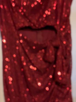 Red Sequin Dress with Cutout Detail