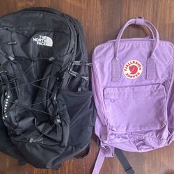 40 each/North Face Borealis Backpack & Fjallraven Kanken