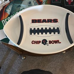 VINTAGE Chicago Bears chip bowl NFL Serving Platter